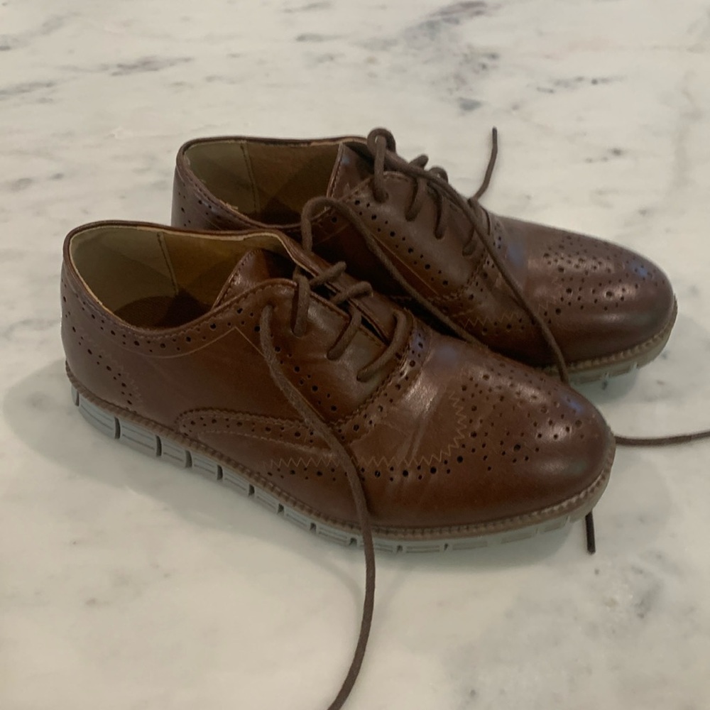 Boys Wingtip Dress Shoes - Brown Size 1Y